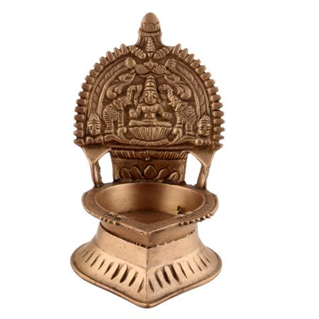 Indian Handmade Unique Ashtadhatu Oil Lamp Goddess Laxmi Diya